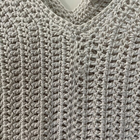 Vince Crochet Fringe Maxi Dress Boho Festival Resort Ivory Sz S Lined - Picture 6 of 10